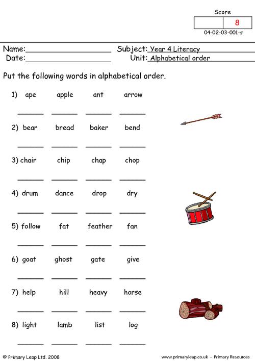 Worksheets For Alphabetical Order Alphabetical Order 1