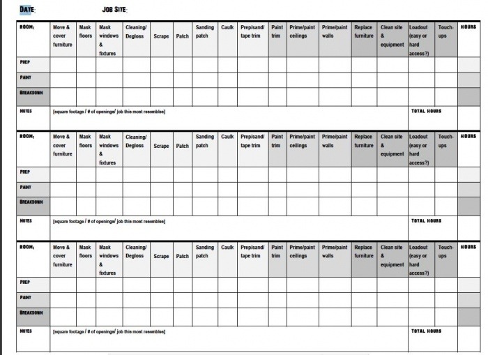 Estimate Templates Forms