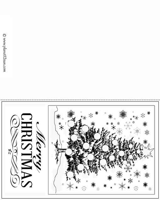 Free Printable Black And White Christmas Card  Color The Christmas