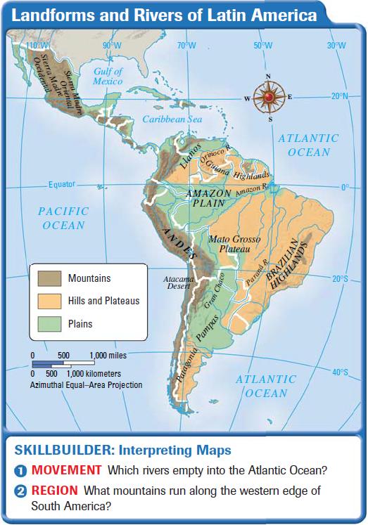 Latin America  Landforms And Resources