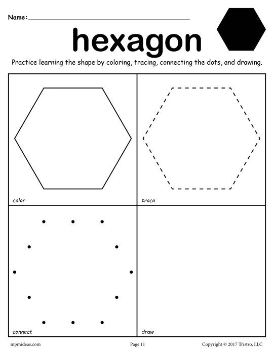 12 Shapes Worksheets  Color, Trace, Connect, & Draw