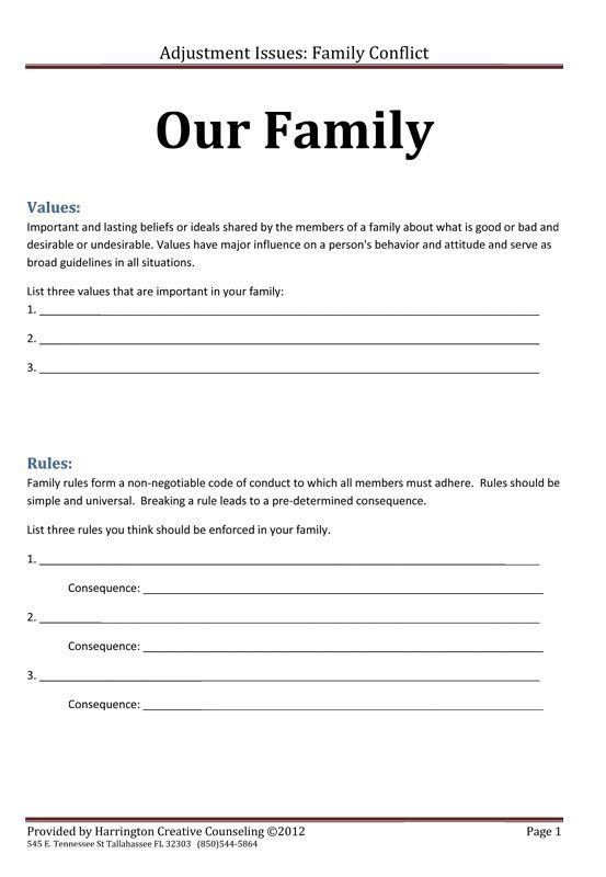 Family Rules And Values