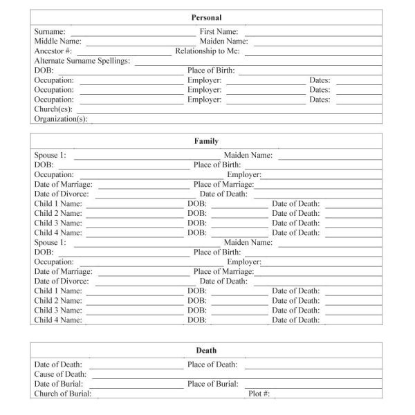 50+ Free Family Tree Templates (word, Excel, Pdf) â Template Lab