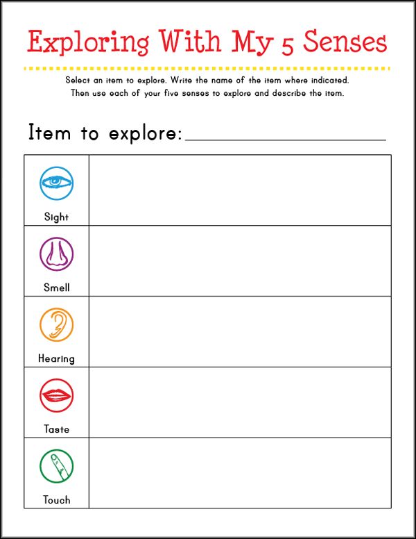 Five Senses Activities For Preschoolers
