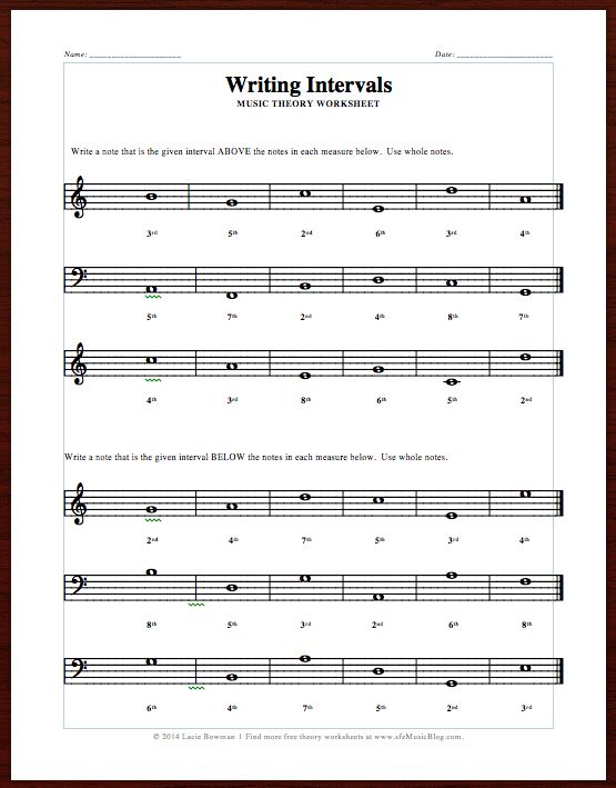 Writing Intervals  Free Worksheet