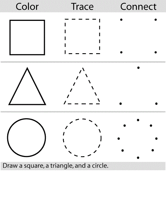 2014 Free Shape Tracing Worksheets For Preschoolers