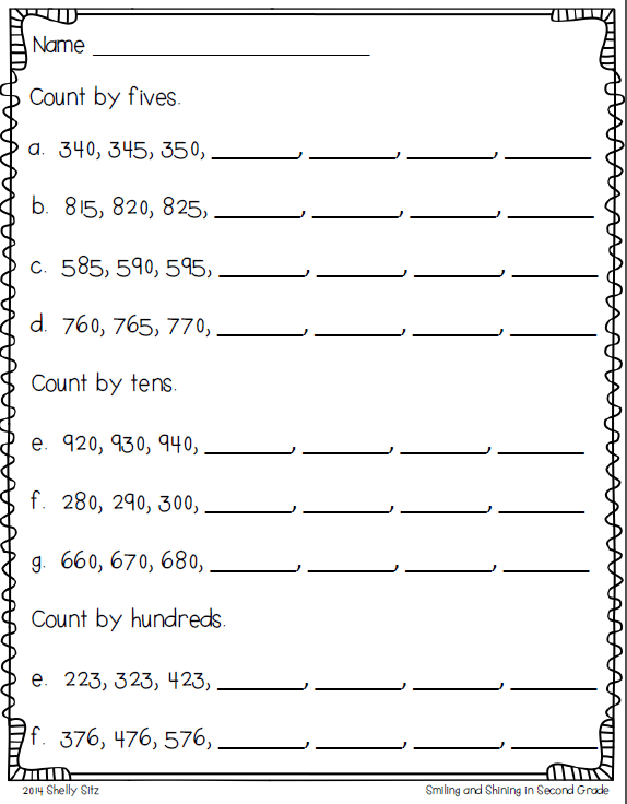 Skip Counting Freebie