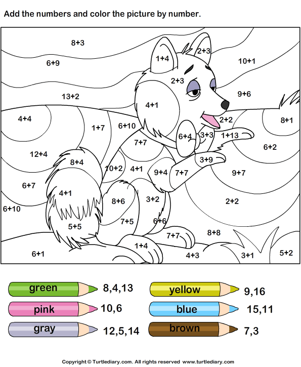 Color By Number Addition Worksheet