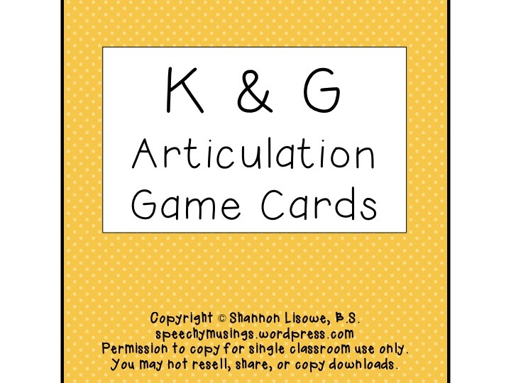 Free Articulation Worksheets