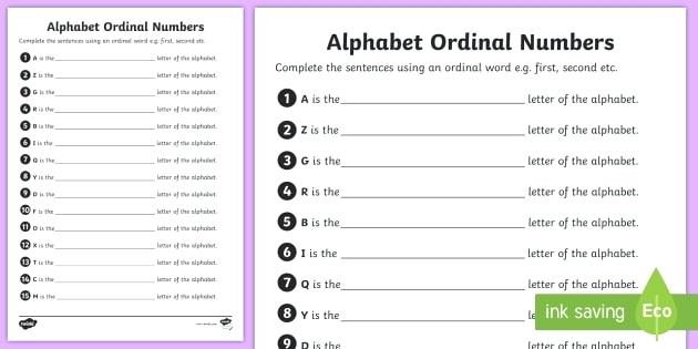 Cardinal Numbers Worksheets Ordinal Numbers Worksheet Pdf For