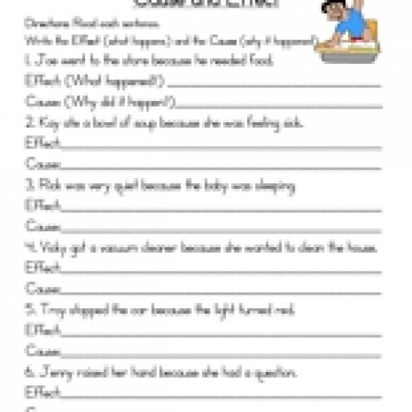 Cause And Effect Worksheets For 3rd Grade