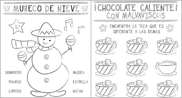 Christmas Printable Activity Pages In Spanish