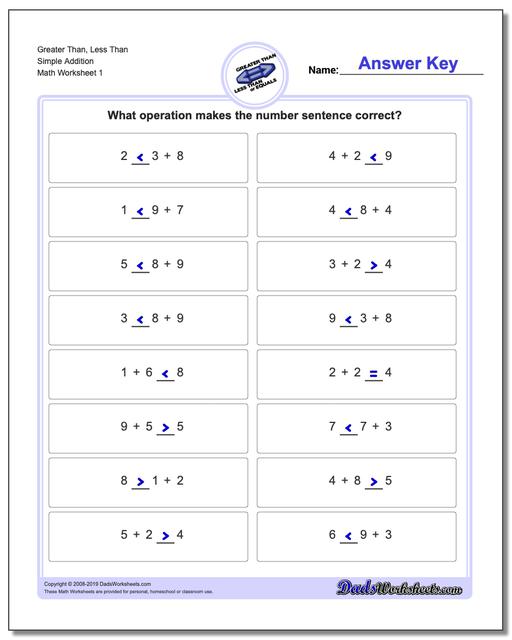 Greater Than And Less With Simple Operations