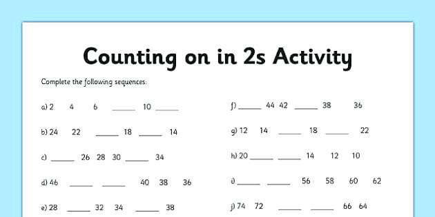 Counting In Worksheet Counting Worksheet 2 Numbers Math Counting