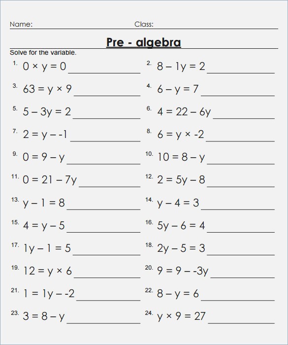 7th Grade Algebra For Dummies