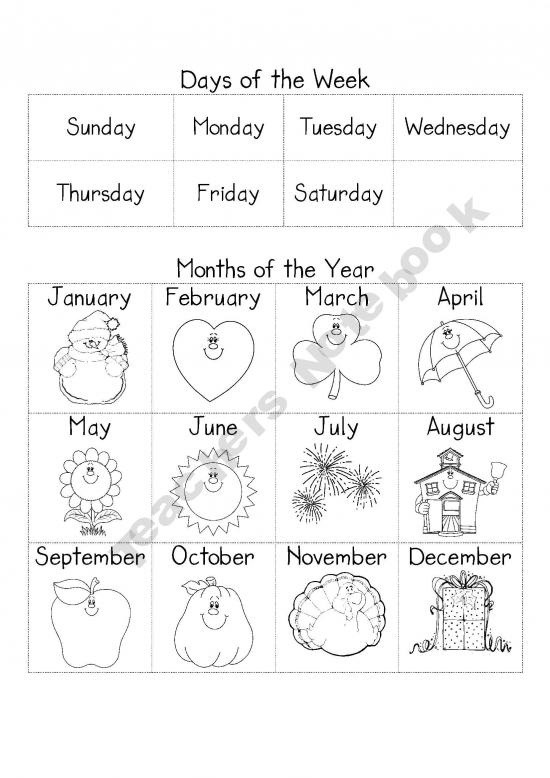 Months Of The Year Worksheets