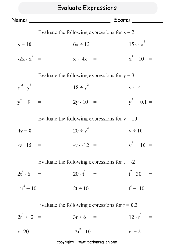 Evaluate These Expressions Given The Values Of The Variables  This