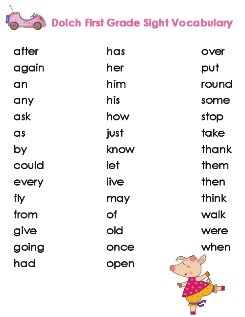 First Grade Vocabulary â Dailypoll Co