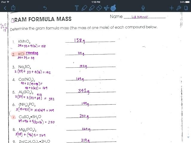 Formula Or Molar Mass Worksheet Answers â Myclothdiapers Info