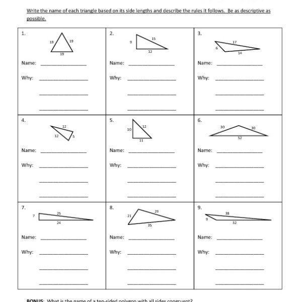 Fourth Grade Classifying Triangles Worksheet 06 â One Page Worksheets