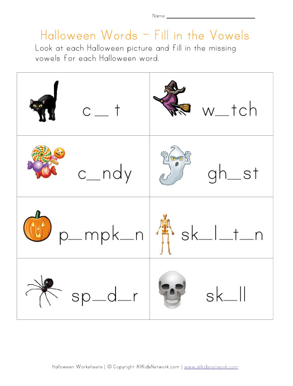 Free Printable Kindergarten Halloween Worksheets â Fun For