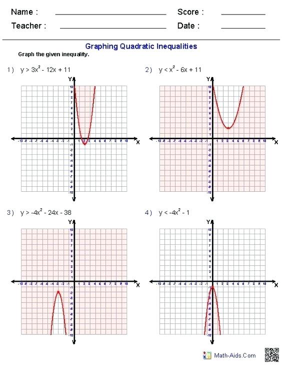Graph Quadratics Math Graphing Solving Quadratic Inequalities
