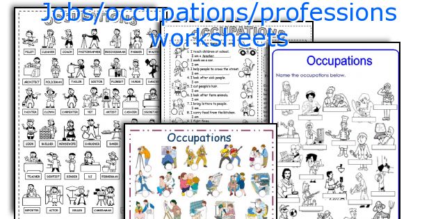 Jobs Occupations Professions Worksheets