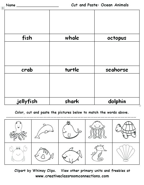 K Cut And Paste Worksheets Thanksgiving Worksheet 1 Color Word