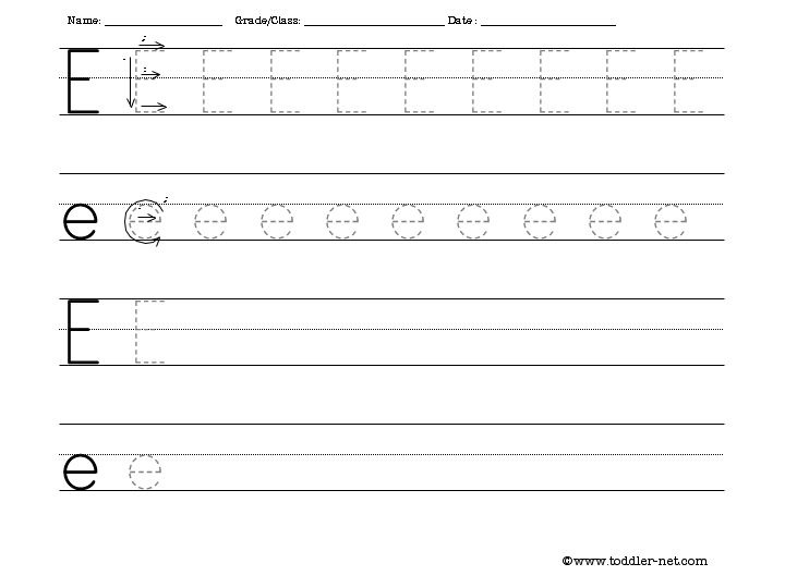 Tracing And Writing Letter E Worksheet