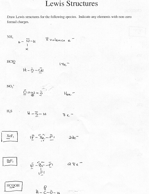 Lewis Structure Worksheets With Answers