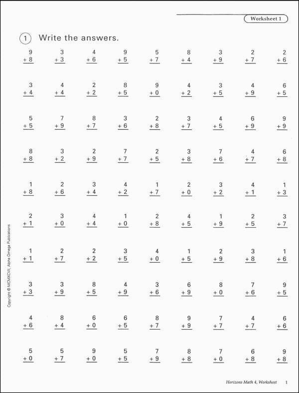 Math Worksheets Fourth Grade