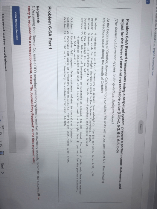 Solved  On The Problem 6