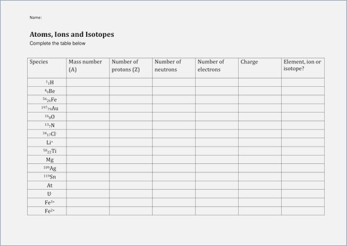 Neutral Atoms Ions And Isotopes Worksheet Answers Kidz Best Muscle