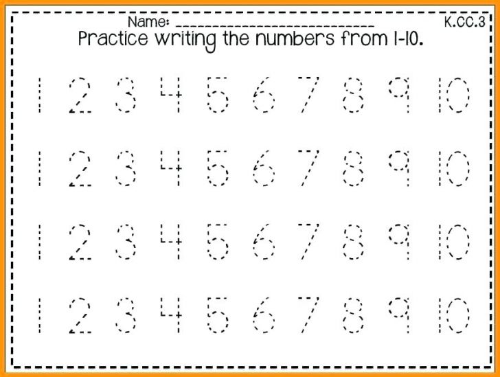 Number Tracing Worksheets 1 10