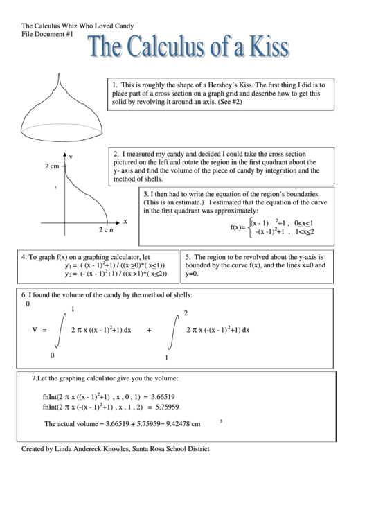 The Calculus Whiz Who Loved Candy Worksheet Printable Pdf Download