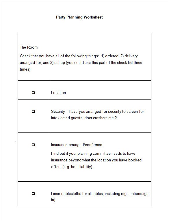 5+ Event Planning Worksheet Templates â Free Word Documents
