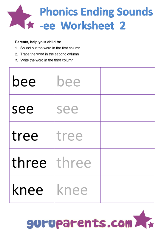 Phonics Worksheets â Ending Sounds