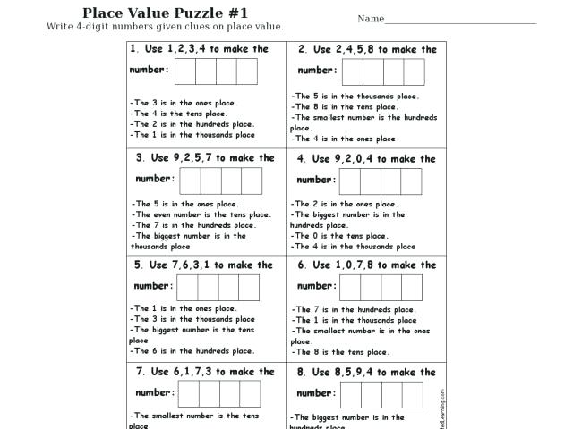Place Value Worksheets 3rd Grade Place Value Worksheets Grade