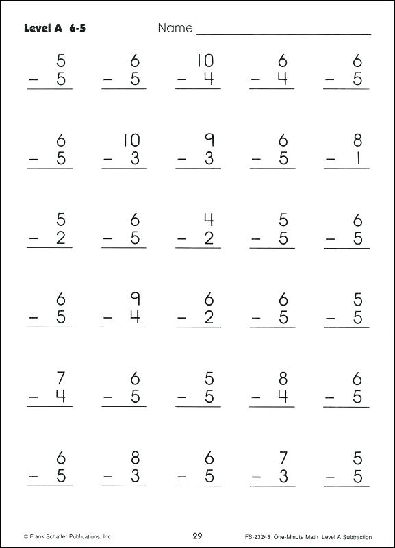Printable Addition And Subtraction Timed Tests Mad Minute Math