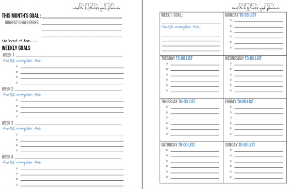 Setting A Monthly Health Fitness Goal (+printable Planner)