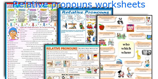 Relative Pronouns Worksheets