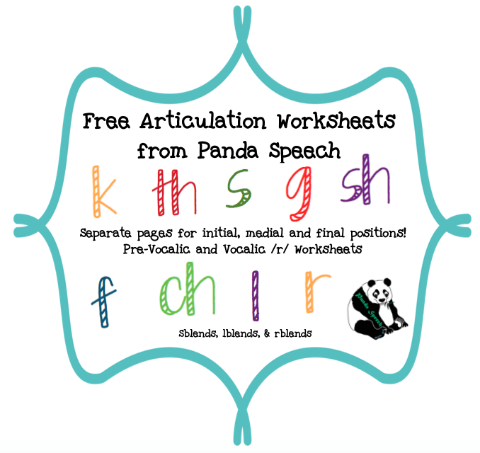 New Web Page!   Articulation Worksheets