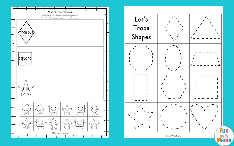 Tracing Shapes Worksheets