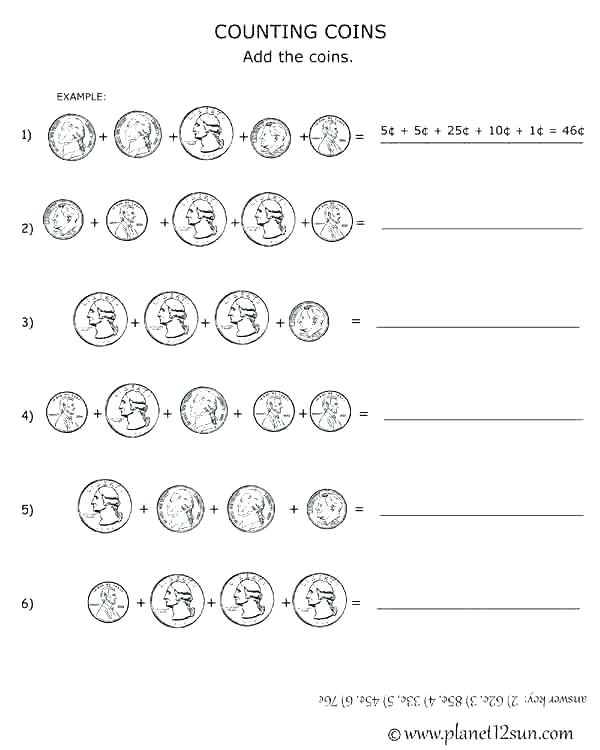 Skip Counting Worksheets 1st Grade Money Free Printable Black