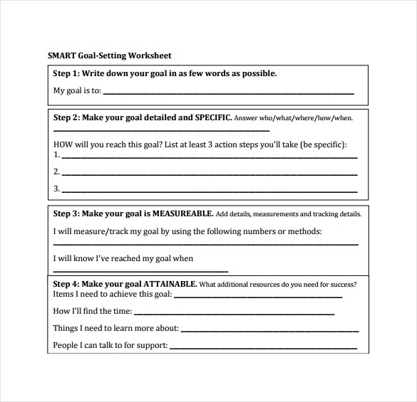 Smart Goals Template