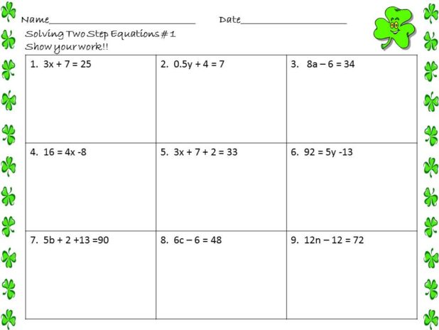 Two Step Equations With Fractions Worksheet  Fractions