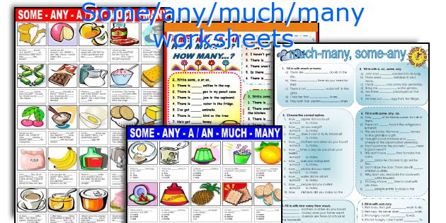 Some Any Much Many Worksheets