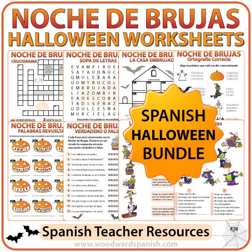 Spanish Halloween Worksheets And Activities Pack
