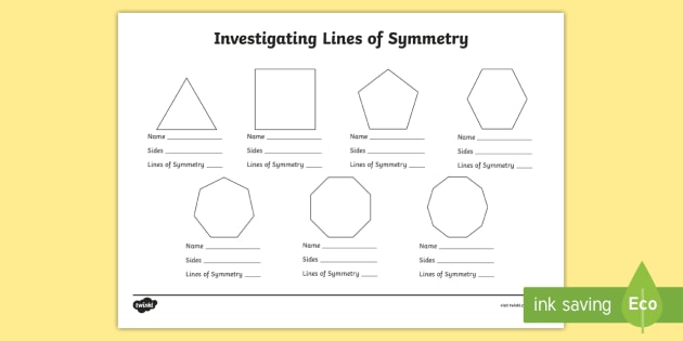 Investigating Lines Of Symmetry Worksheet