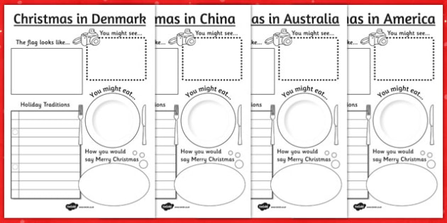 Christmas Around The World Writing Frames